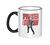 RUOPASWEAST Springsteen Rock Singer Bruce Tasse en céramique 330 ml The Boss tasse commémorative groupe de rock classique Logo design anniversaire cadeau de Noël Tasse à café et à thé