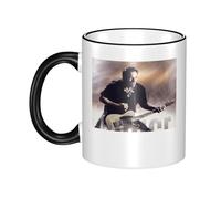 RUOPASWEAST Springsteen Rock Singer Bruce Tasse en céramique 330 ml The Boss tasse commémorative groupe de rock classique Logo design anniversaire cadeau de Noël Tasse à café et à thé