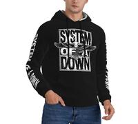 RUOPASWEAST The SOAD Down Music Rock Band System Sweat à Capuche pour Homme - Pull-Over Style Groupe de Rock - Streetwear décontracté avec Logo imprimé - Cadeau de Concert pour Les Fans de SOAD Large