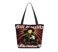 RUOPASWEAST Tokyo Music Rock Band Kaulitz Hotel Sac Fourre-Tout Femme - Sacs à Main Rock Réutilisables En Coton - Sac Shopping Pour Supporter D'Un Groupe Allemand - Cadeau Musical écologique
