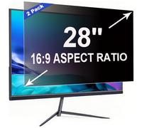 ruord 2 Pièces Filtre de Confidentialité pour 28 Pouces 16:9 (62.1x34.2cm) Moniteur,Anti-Lumière Bleue & Anti-Reflet, Amovible | Filtre Vie Privée PC pour Bureau
