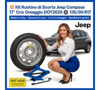 Ruota Di Scorta 17" Jeep Compass 5 Trous Avec Cric En cadeau 135/90R17 DOT 2025