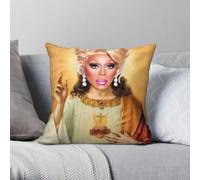 RuPaul's Drag Race Jesus Taie d'oreiller carrée Polyester Lin Velours Créatif Fermeture éclair Taie d'oreiller Décorative Maison Housse de coussin
