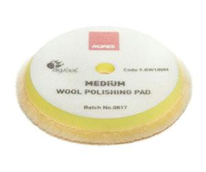 RUPES 9BW180M Tampons de polissage en laine jaune Coarse Medium pour rotorbitale, rotoexcentrique et triple action Bigfoot Ø 150/170 mm