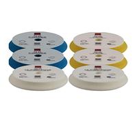 RUPES DA Coarse Lot de 2 tampons de polissage en éponge de polissage Bleu dur 150180 mm et 2 tampons de polissage RUPES DA Fine Jaune Moyen 150180 mm & 2 tampons de polissage RUPES DA Ultrafin