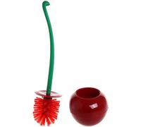Rupex Lot de 2 brosses de Toilette en Silicone avec Support et Brosse WC à Poils Doux Rouge