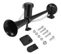 Rupse Klaxon Camion 12V 450mm Chrome Zinc Trompette Camion Air Horn avec Compresseur pour tous les Véhicules Lorrys Trains Bateaux Voitures Camions (Noir)