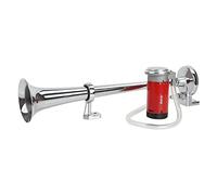 Rupse Klaxon Camion 12v Blanc Zinc Tube 450mm Longueur Trompette Tracteur Corne 150db 12V Haut Parleur de Voiture Camions Motos et SUV (Argent)