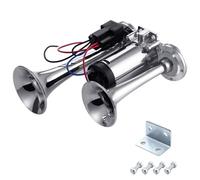 Rupse klaxon Camion 12V Zinc Tube Trompette Corne 150db Klaxon de Voiture Haut Parleur de Voiture Camions Motos et SUV pour tous les Camions Lorrys Bateaux Voitures (Blanc Zinc)