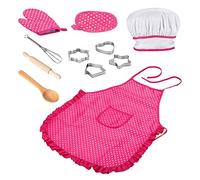 Ruqingg Chef Set for Kids Kitchen Role Play Cook Costume avec Tablier de Chef Hat Ustensiles Cooking Mitt