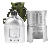 Ruqingg L'ensemble de Cantine anodisé à 900 ML en métal Comprend 1, 1 Tasse, poêle à Tasse et Sac de Rangement, Eau Portable pour Le Camping, Survie, extérieur