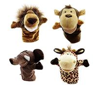 Ruqingg Les marionnettes à Main Set Elephant Girafe Giraffe Monkey Finger Puppet Doll Toys for Kids 4pcs Plux Puppet