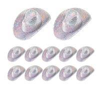 Ruqingg Mini disco Cowboy Hat 12pcs points colorés 2, 5x2 pouces blanches mini-cow-girl
