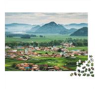 Rural Scenery 1000 Piece Puzzles Recyclé Rice Fields Senior Puzzles Famille Temps de Jeu Accessoires Fête Jeu Accessoires for Adultees and Age 10 Up 70x50cm/1000pcs