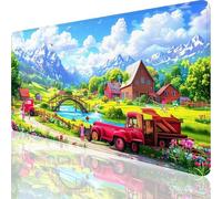 Rural Tapis de Souris XXL 800 x 400 mm,Grand Tapis de Souris Paysage Design avec Bords Cousus 3mm,Mouse Pad Gaming Accessoire Bureau Desk Decoration,Imperméable Résistant à Usure Lavable,Gifts,o-168