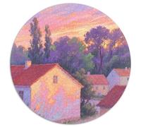 Rural Town Puzzle 1000 Pièces Cadeau Unique Building Jeu Éducatif Challenge Toy À De Qualité Supérieure Peinture Art pour Adultes Enfants 1000pcs (67.5x67.5cm)
