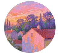 Rural Town Puzzles 1000 Pieces Cadeau Unique Building Jeu Éducatif Challenge Toy À De Qualité Supérieure Peinture Art pour Adultes Et Enfants À Partir De 12 Ans 1000pcs (67.5x67.5cm)