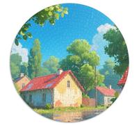 Rural Town Puzzles 1000 Pièces Cadeau Unique Building Jeu Éducatif Challenge Toy À De Qualité Supérieure Peinture Art pour Adultes Et Enfants À Partir De 14 Ans 1000pcs (67.5x67.5cm)