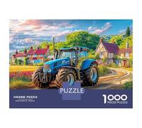 Rural Tractor Casse-tête 1000 Pièces avec Clic Parfait, Puzzle d'art Rural Paintingénigme De Compétence Logique pour Une Activité Zen, Puzzle Cadeau d'anniversaire 70x50cm/1000pcs
