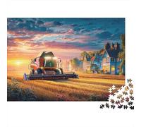 Rural Tractor Puzzle 1000 Pièces Adulte avec Clic Parfait, Ensemble De Casse-tête en Puzzle Rural Sunseténigme De Compétence Logique pour Un Hobby Créatif, Puzzle À La Meilleure Évaluation