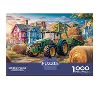 Rural Tractor Puzzle 1000 Pièces Adulte avec Emboîtement Parfait, Puzzle Complexe Old Farm Viewpuzzle De Développement Cognitif pour Une Activité Intergénérationnelle, Passion Nature Et