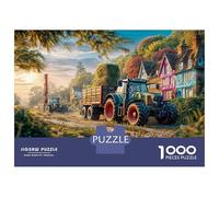 Rural Tractor Scene 1000 Pcs Carton Recyclé Vintage Countryside Farm Kit Puzzle Familles Amateurs Ultra-Difficile Cadeau Voyage Cadeau Famille 38x26cm/1000pcs