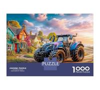Rural Tractor Scene 1000 Piece Carton Premium Modern Farm Vehicle Style Coffret Cadeau Puzzle Ados Amateurs Jeu Familial Stimulant Décoration Intérieure Cadeau Famille 52x38cm/1000pcs
