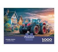 Rural Tractor Scene 1000 Pieces Carton Haute QualitéModern Farm Vehicle Style Puzzle Base Adultes Ultra-Difficile Cadeau Anniversaire Coffret Cadeau Indispensable 38x26cm/1000pcs