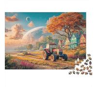 Rural Tractor Scene Adult 1000Pcs Réutilisable pour Adultes Paysage de Ferme Jigsaw Puzzle Amusant Stimulant Anniversaire 52x38cm/1000pc