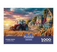 Rural Tractor Sunset Puzzle Inspiré Par Les Chefs-d'œuvre Des Musées - 1000 Pièces Vintage Countryside Scènes Avec Des Images D'Art D'Impact Visuel Profond - Pour Amusez-vous Et Offrez, Recommandé 14