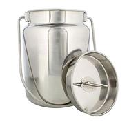 Rural365 Métal Pot à lait 1 Gallon (4L) en acier inoxydable Carafe et couvercle en métal - Lait Peut récipient à jus, bouteille de lait avec couvercle