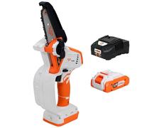 RURIS - Électro-scie Télescopique 1424E - Moteur électrique avec balais - Batterie Li-Ion 20V - 4Ah - Puissance 80W - Longueur de coupe 100 mm - Légère à 2,45 kg - Batterie et Chargeur Inclus