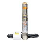 RURIS Pompe Submersible Aqua 104 1100W Débit 1800L/H Hauteur De Refoulement 100M Câble 30M Stator Cuivre Panneau De Commande Inclus Eau Propre Forage Jardin