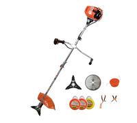 RURIS Power for Nature Débroussailleuse Thermique DAC 311fr 52cc, 3CV, 250mm - pour Jardin, Élagage, Faucheuse, Coupe Bordure, Inclus Lame, Harnais, Fil de Coupe, Orange