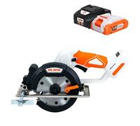RURIS Scie Circulaire Sans Fil RMX3140 Disque 140 mm - Vitesse 6800 tr/min - Profondeur et Angle de Coupe Réglables - Batterie 20V 4Ah + Chargeur Inclus