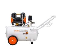 RURIS Silent Power 5000OilFree Compresseur Silencieux Sans Huile 1500W 50 L 236 L/min 8 bar 2 Sorties Manometres Protection Surcharge et Surchauffe Roues 6 pouces