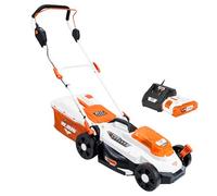 RURIS Tondeuse à Gazon sans Fil RXI3324e - Largeur de Coupe 33 cm, Hauteur 25-75 mm, Fonction 3-en-1 (Ramassage, Éjection Arrière, Mulching), Batterie Li-ION 20V 4Ah et Chargeur Inclus