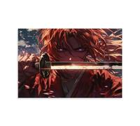 Rurouni Kenshin Himura Kenshin with Sword Poster décoratif sur toile, art mural, pour salon, chambre à coucher, impression photo, décoration moderne, pour chambre familiale, 50 x 75 cm