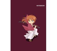 Rurouni Kenshin Wandering Samurai Anime Pink Design Cover: 7" X 10", College Ruled Paper, 110 Pages.