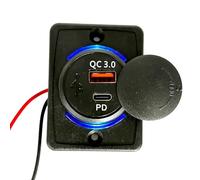 Rurunklee Adaptateur de chargeur de voiture USB, chargeur de voiture rapide, chargeur de voiture super rapide 18WPD, chargeur carré élégant du couvercle coulissant USBQC3.0+PD pour tablettes,