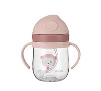 Rurunklee Biberon/Tasse D'apprentissage 2 en 1, Tasse Paille Enfant, Anti-fuite, Facile à Ouvrir, Poignées, 250 ml