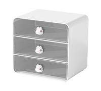 Rurunklee Boîte de Rangement à 3 Tiroirs en Plastique Organisateur avec 3 Transparents Compartiments pour Jouets, Bijoux, Perles, Outils, Bijoux, Maquillage, Épingles, Médicaments, Vis