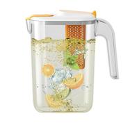 Rurunklee Carafe en plastique avec couvercle et infuseur à fruits, carafe à eau pour 2,6 litres d'eau froide ou chaude, pour thé glacé et jus faits maison, WUVF1XG5RVJ0843L