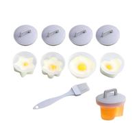 Rurunklee Cuiseur à œufs en silicone | Machine à œufs durs | Moule à œufs pochés, fabrication d'œufs durs, cuiseur à œufs pochés, 4 coquetiers en silicone