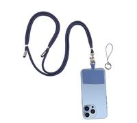 Rurunklee Lanière de téléphone avec patch, Cordon tour de cou réglable en nylon Collier de téléphone Compatible avec la plupart des smartphones, bleu marine, Refer to description