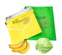 Rurunklee Lot de 2 sacs de produits réutilisables, comprend un sac banane et un sac à laitue, gardez-le plus longtemps jusqu'à 2 semaines pour arrêter le gaspillage alimentaire, 27,9 x 38,1 cm,