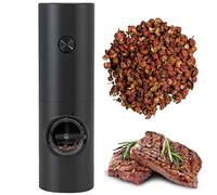 Rurunklee Moulin à sel électrique, Moulin à Poivre à Piles avec grosseur réglable, Moulin à Poivre Automatique pour Cuisine, Restaurant et Barbecue, Parfait pour la Cuisine à la Maison et Les Cadeaux