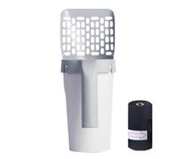 Rurunklee Pelle à litière pour chat avec support, pelle à litière pour chat avec poubelle et recharge de 20 sacs, pelle portable de grande capacité