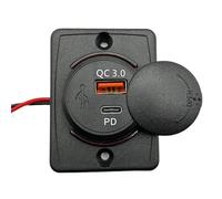 Rurunklee Port de chargeur de voiture USB, adaptateur de chargeur de voiture USB, chargeur de voiture super rapide 18WPD | Chargeur carré élégant de la coque coulissante USBQC3.0 + PD pour tablettes,