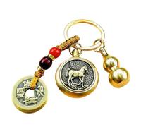 Rurunklee Porte-clés Feng Shui - Porte-clés en argent cinq empereurs | Porte-clés en laiton avec pendentif porte-bonheur Feng Shui pour cinq empereurs, adapté pour collectionner et offrir